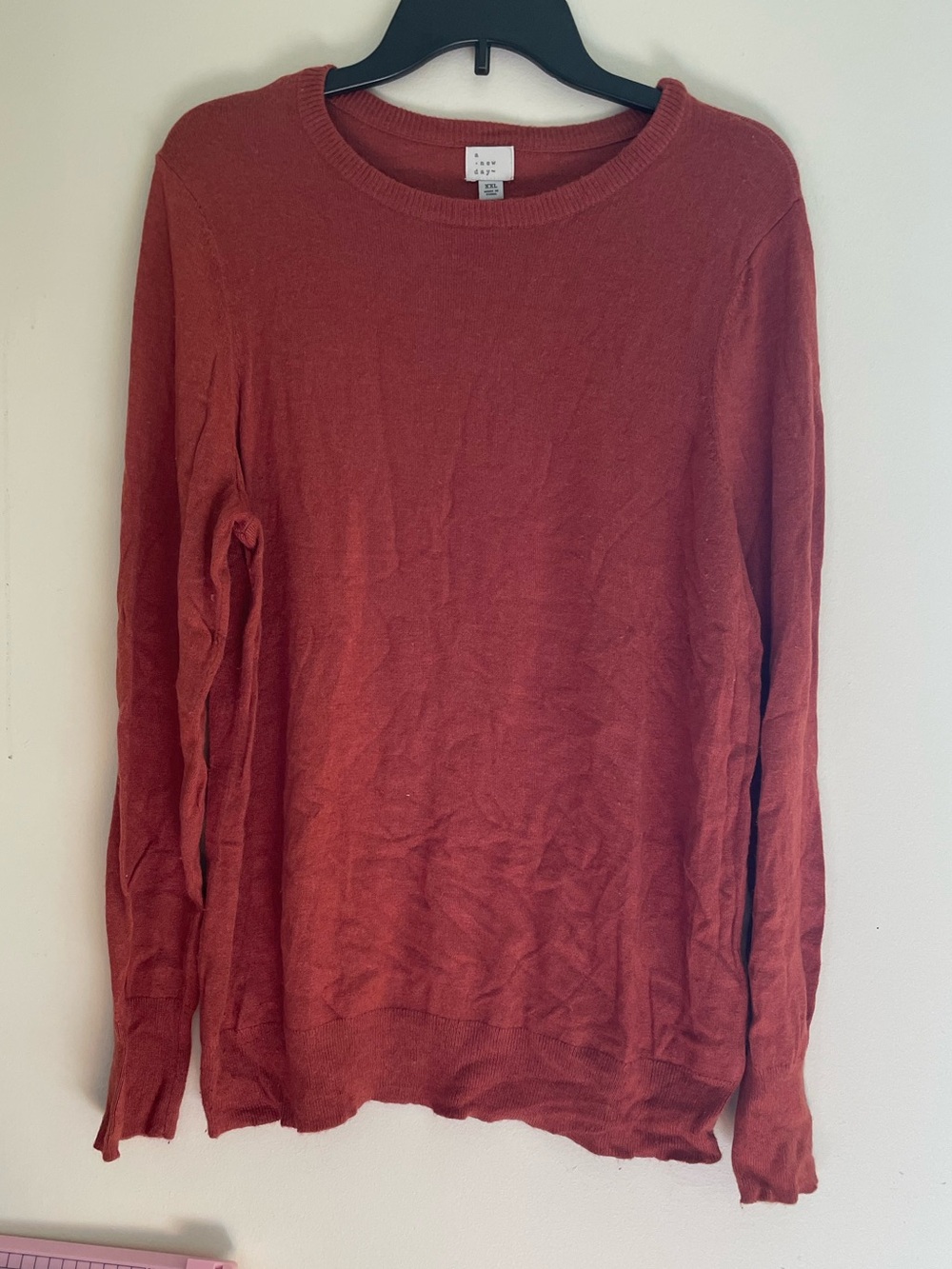 A New Day Long-Sleeve Crewneck Sweater in Rust
